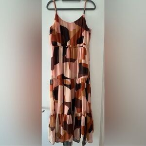 Anne Klein Brown Multi Tiered Maxi Dress - Size 10